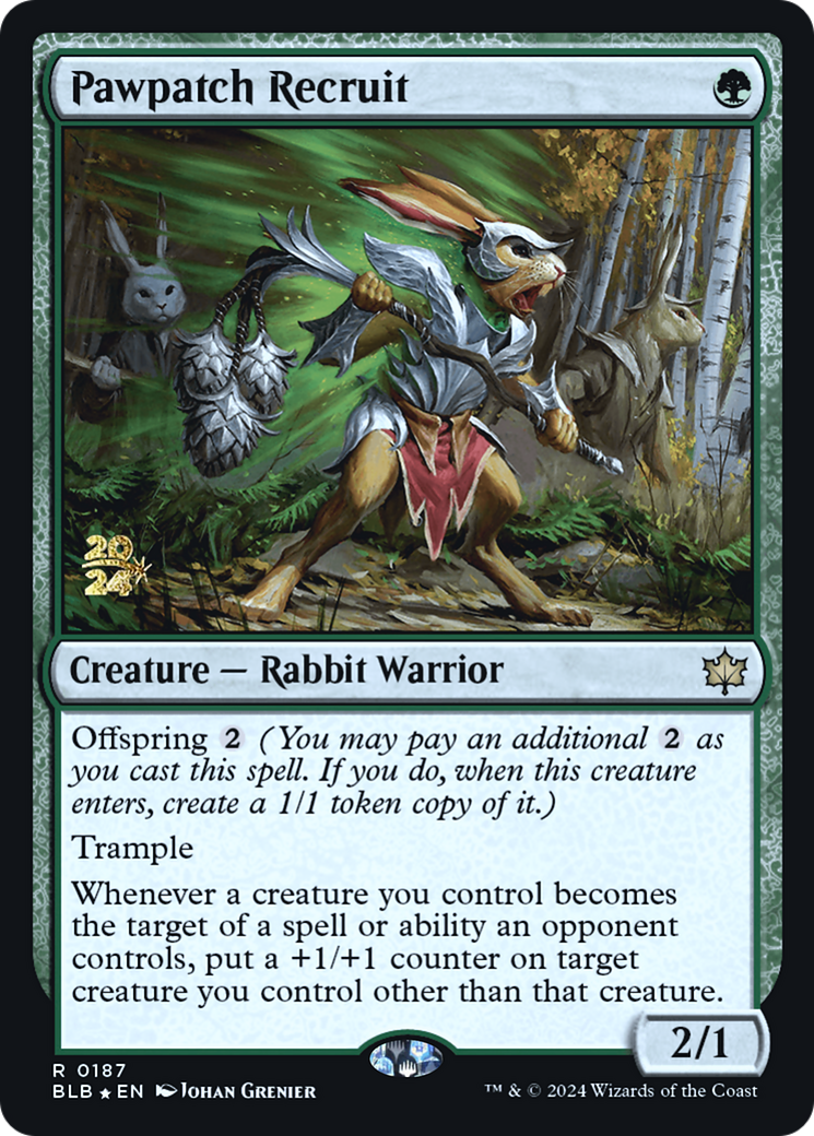 Pawpatch Recruit (PRE-187) [Bloomburrow Promos] Foil MTG Single Wizards of the Coast
