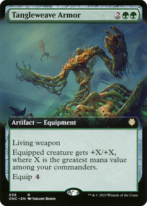 Tangleweave Armor (ONC-036) [Phyrexia: All Will Be One Commander] (Extended Art) MTG Single Wizards of the Coast