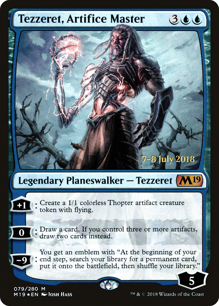 Tezzeret, Artifice Master (PRE-079) [Core Set 2019 Promos] Foil MTG Single Wizards of the Coast