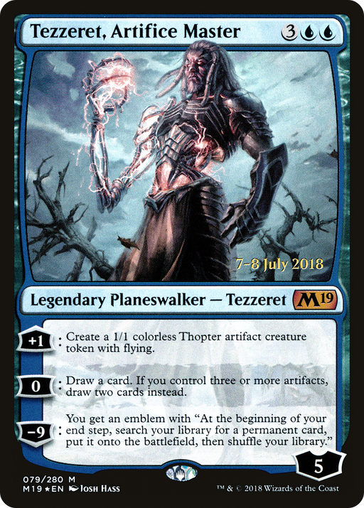 Tezzeret, Artifice Master (PRE-079) [Core Set 2019 Promos] Foil MTG Single Wizards of the Coast