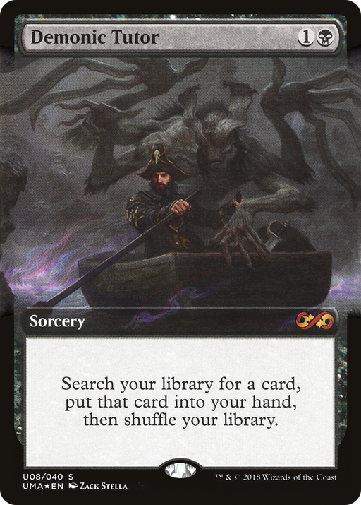 Demonic Tutor (UMA:BT-U08) [Ultimate Box Topper] (Extended Art) Foil MTG Single Wizards of the Coast
