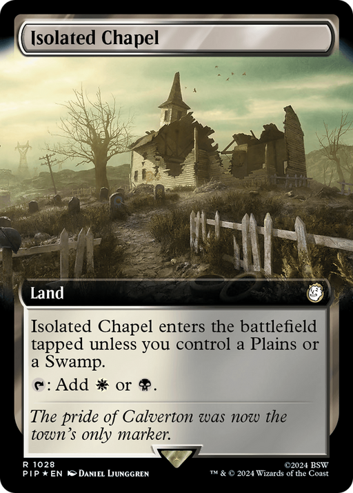 Isolated Chapel (Surge Foil) (PIP-1028) [Fallout] (Extended Art) Foil MTG Single Wizards of the Coast