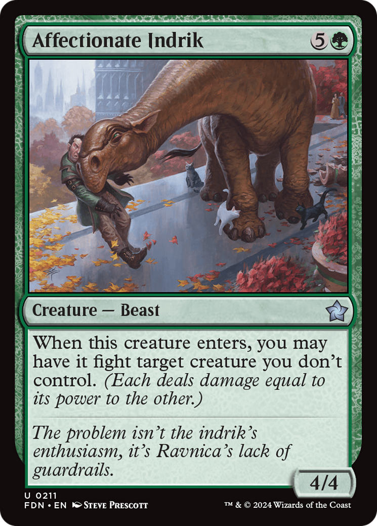 Affectionate Indrik (FDN-211) [Foundations] Foil MTG Single Wizards of the Coast
