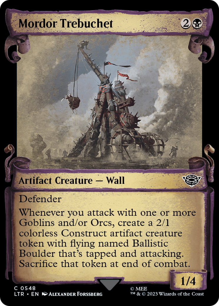 Mordor Trebuchet (Showcase Scrolls) (LTR-548) [The Lord of the Rings: Tales of Middle-earth] (Showcase) MTG Single Wizards of the Coast