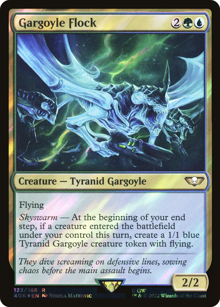 Gargoyle Flock (Surge Foil) (40K-123) [Warhammer 40,000 Commander] Foil MTG Single Wizards of the Coast