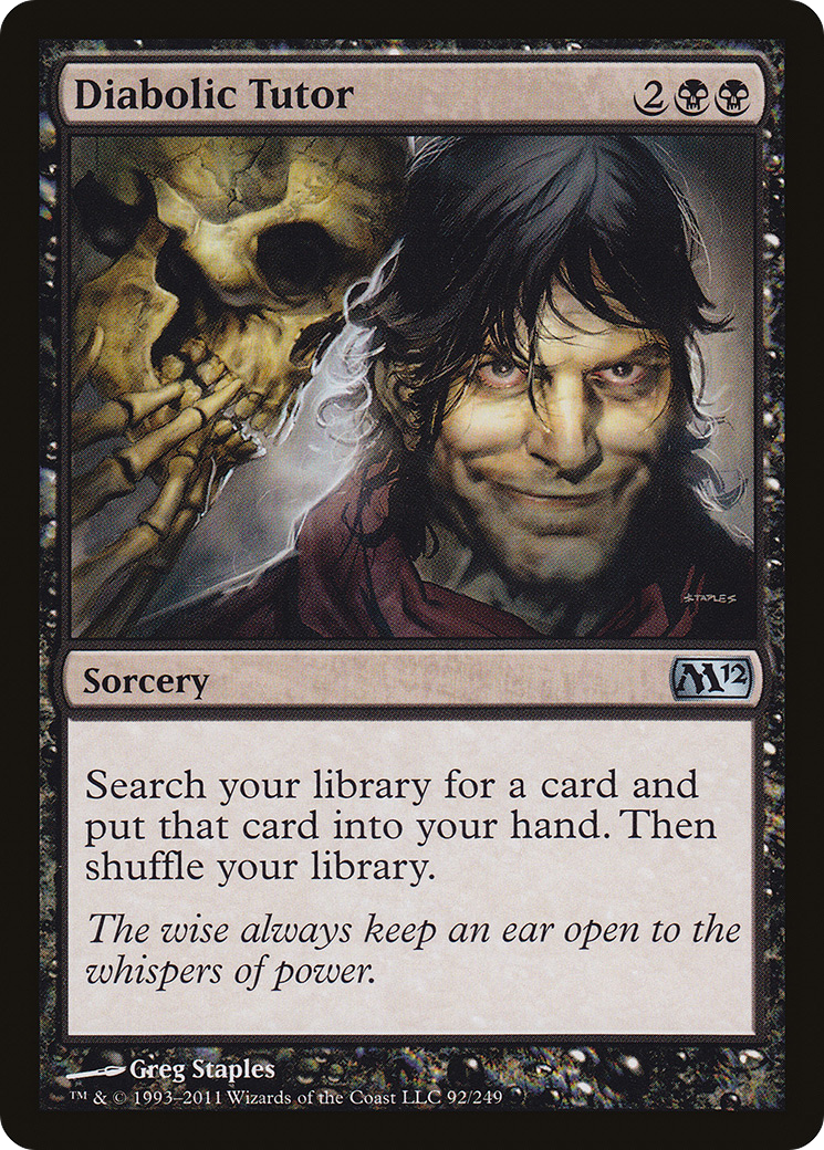 Diabolic Tutor (M12-092) [Magic 2012] MTG Single Wizards of the Coast