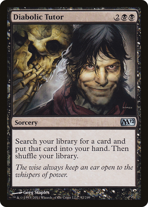 Diabolic Tutor (M12-092) [Magic 2012] MTG Single Wizards of the Coast