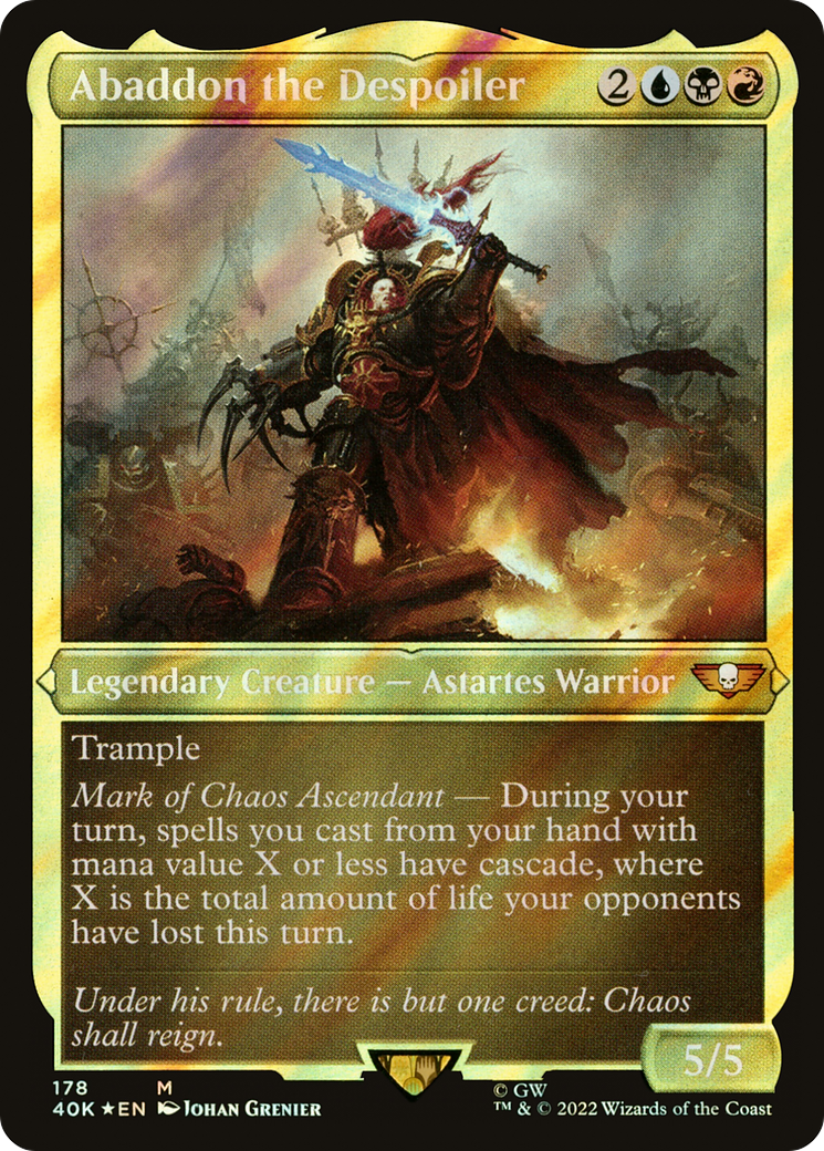 Abaddon the Despoiler (40K-178) [Warhammer 40,000 Commander] Foil MTG Single Wizards of the Coast