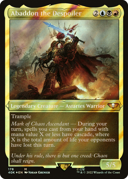 Abaddon the Despoiler (40K-178) [Warhammer 40,000 Commander] Foil MTG Single Wizards of the Coast