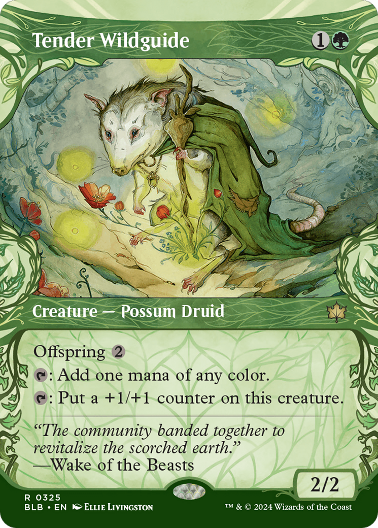 Tender Wildguide (BLB-325) [Bloomburrow] (Showcase) (Borderless) MTG Single Wizards of the Coast