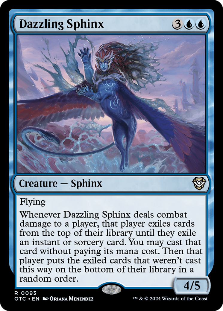 Dazzling Sphinx (OTC-093) [Outlaws of Thunder Junction Commander] MTG Single Wizards of the Coast