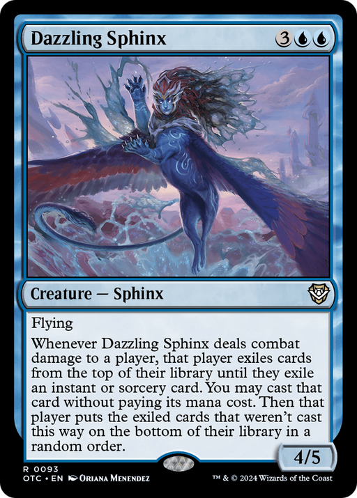 Dazzling Sphinx (OTC-093) [Outlaws of Thunder Junction Commander] MTG Single Wizards of the Coast