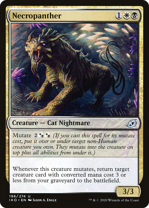 Necropanther (IKO-196) [Ikoria: Lair of Behemoths] Foil MTG Single Wizards of the Coast