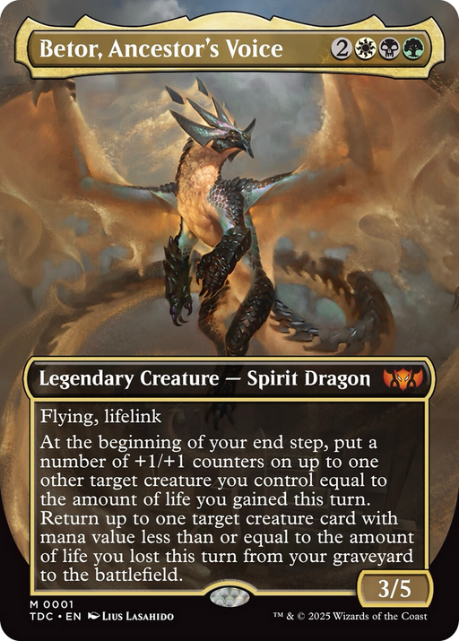 Betor, Ancestor's Voice (TDC-001) [Commander: Tarkir: Dragonstorm] (Borderless) MTG Single Wizards of the Coast