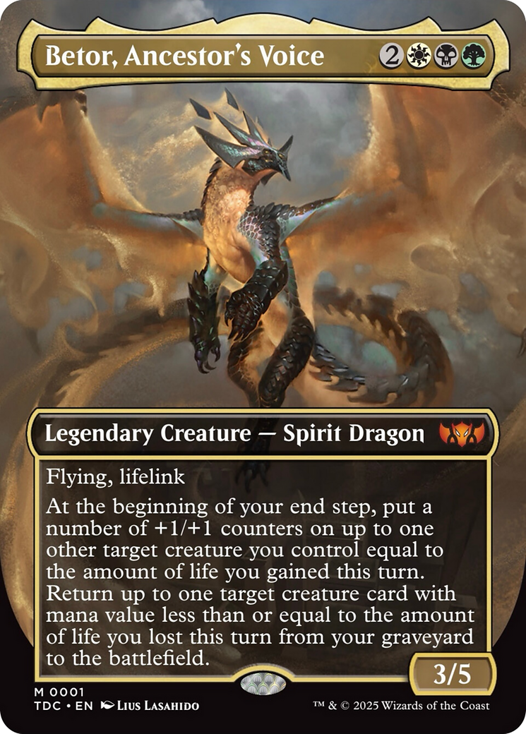 Betor, Ancestor's Voice (TDC-001) [Commander: Tarkir: Dragonstorm] (Borderless) Foil MTG Single Wizards of the Coast