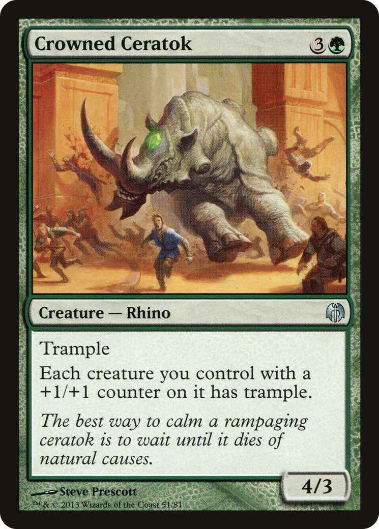 Crowned Ceratok (DDL-051) [Misc] Duel Decks: Heroes vs. Monsters MTG Single Wizards of the Coast