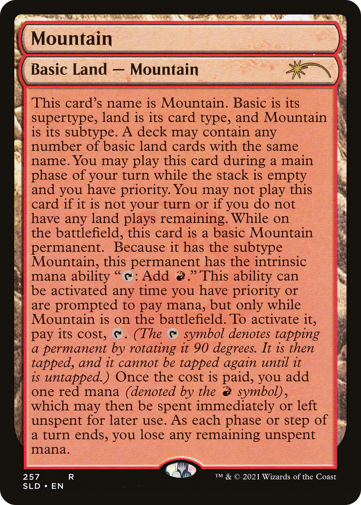 Mountain (257) (Full-Text Lands) (SLD-257) [Secret Lair] Drop MTG Single Wizards of the Coast
