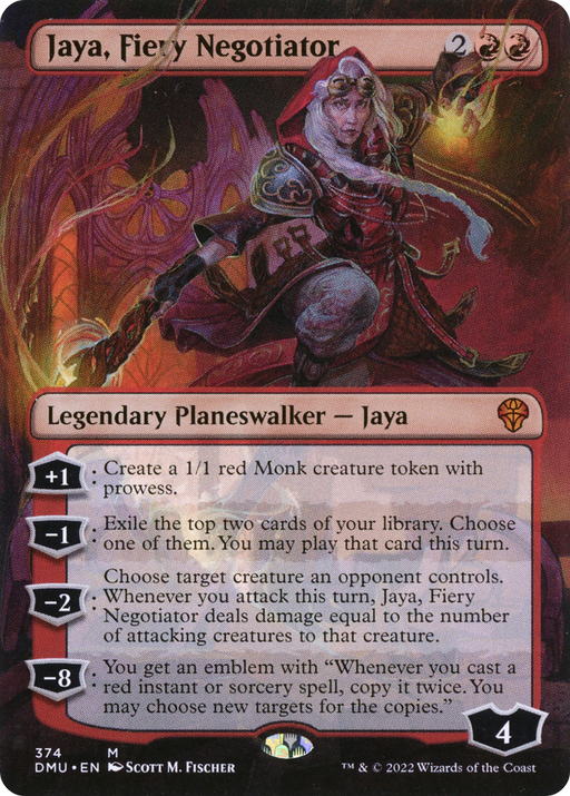 Jaya, Fiery Negotiator (DMU-374) [Dominaria United] (Borderless) MTG Single Wizards of the Coast