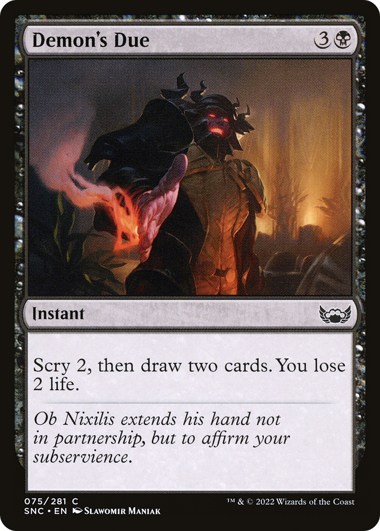 Demon's Due (SNC-075) [Streets of New Capenna] Foil MTG Single Wizards of the Coast