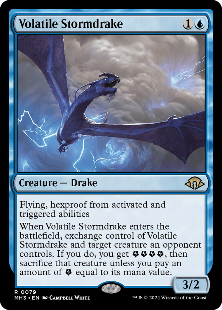 Volatile Stormdrake (MH3-079) [Modern Horizons 3] Foil MTG Single Modern Horizons 3