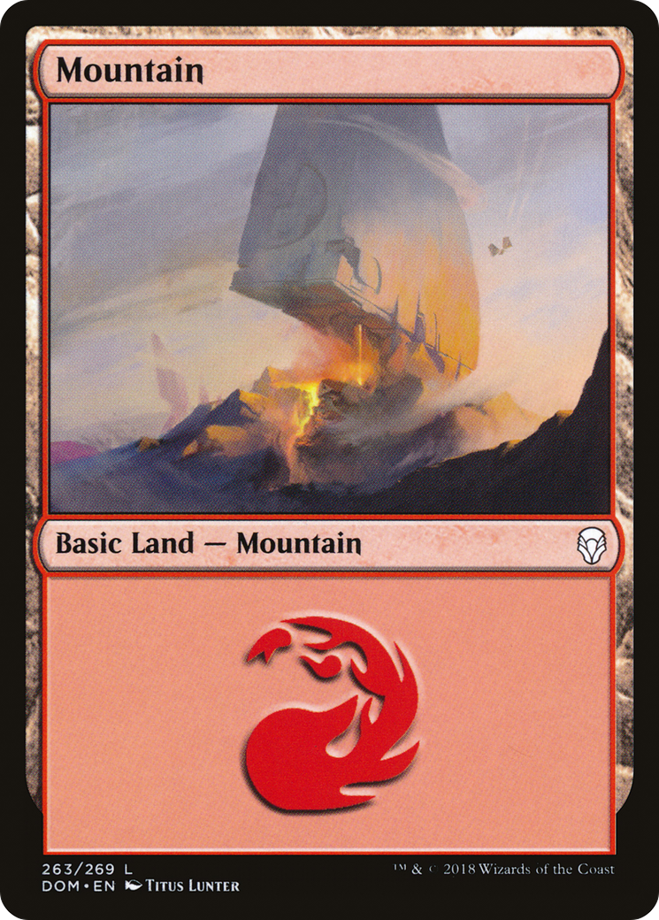 Mountain (DOM-263) [Dominaria] Foil MTG Single Wizards of the Coast