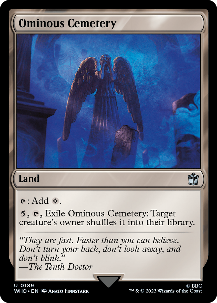 Ominous Cemetery (WHO-189) [Doctor Who] Foil MTG Single Wizards of the Coast