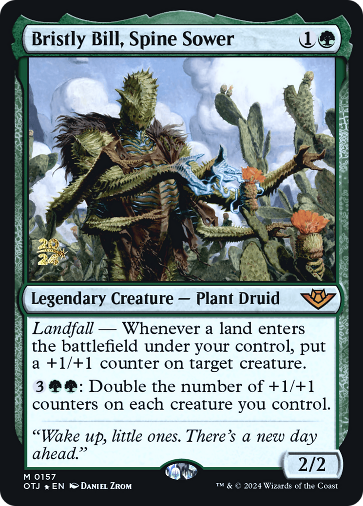 Bristly Bill, Spine Sower (PRE-157) [Outlaws of Thunder Junction Promos] Foil MTG Single Wizards of the Coast