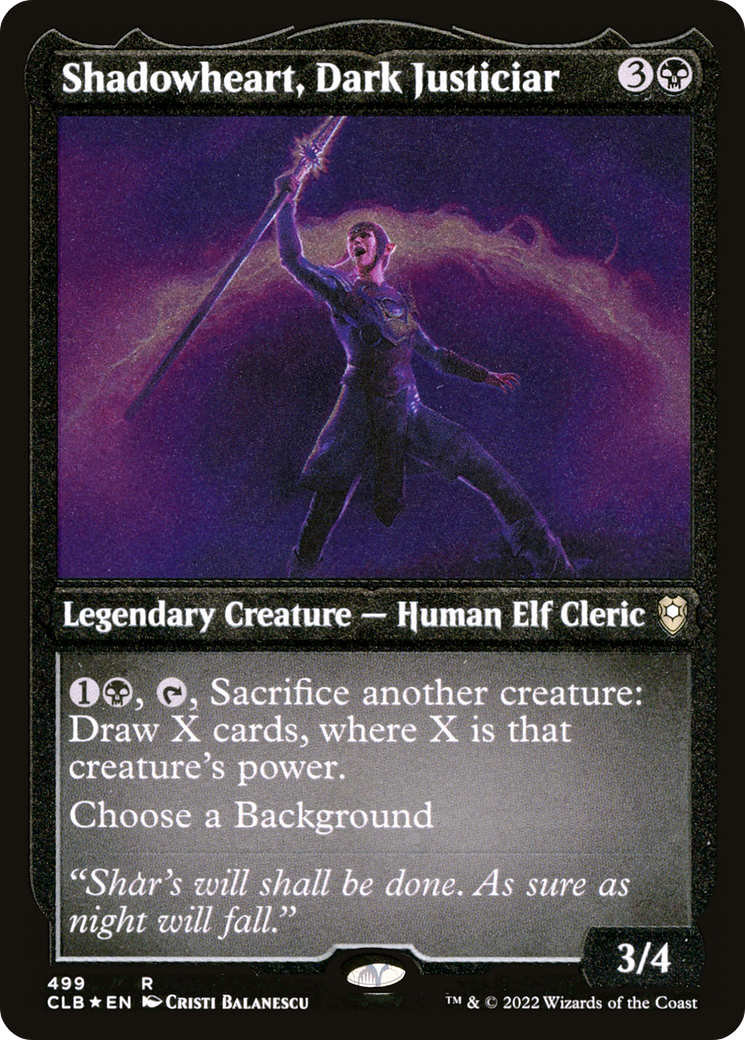 Shadowheart, Dark Justiciar (CLB-499) [Commander Legends: Battle for Baldur's Gate] Etched Foil MTG Single Wizards of the Coast