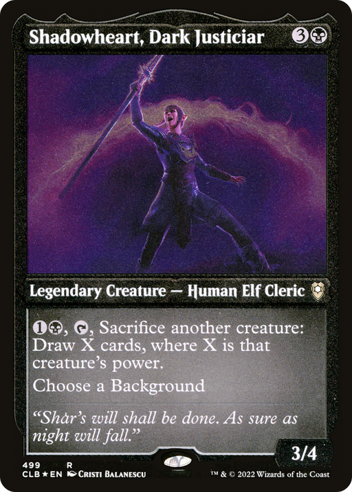 Shadowheart, Dark Justiciar (CLB-499) [Commander Legends: Battle for Baldur's Gate] Etched Foil MTG Single Wizards of the Coast