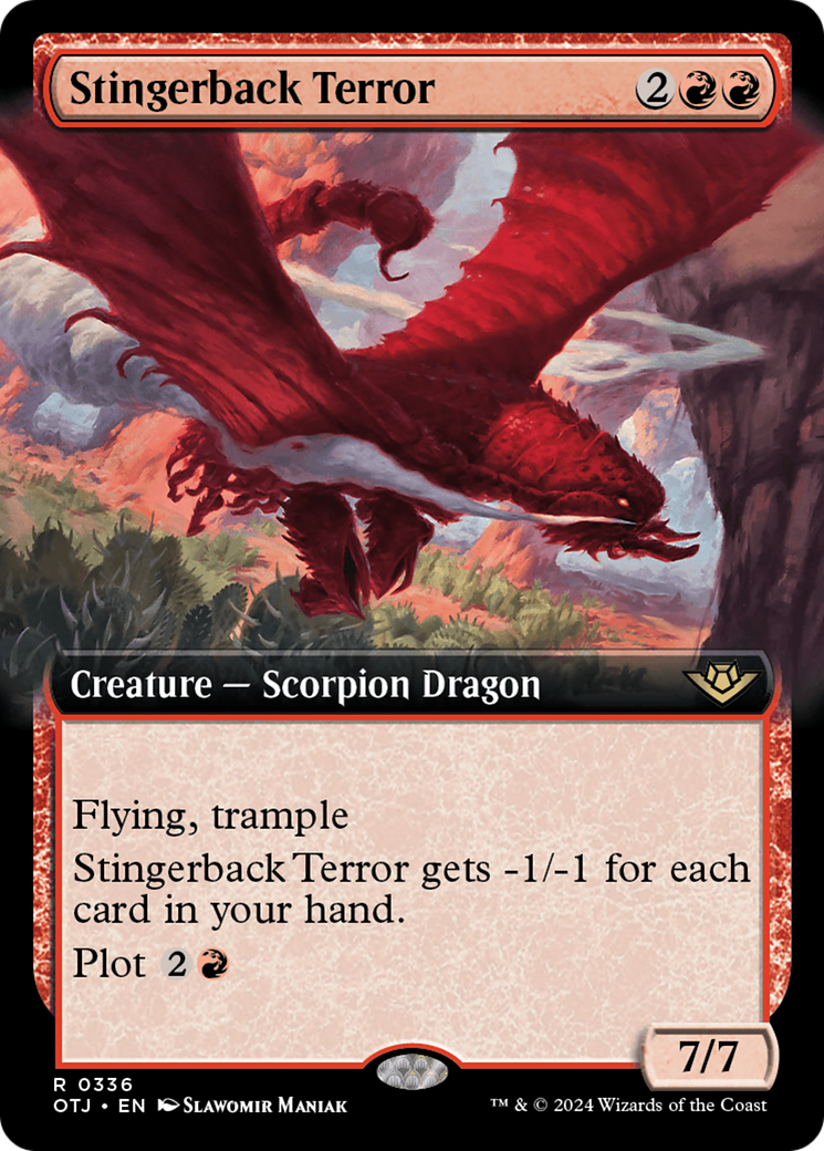Stingerback Terror (OTJ-336) [Outlaws of Thunder Junction] (Extended Art) Foil MTG Single Wizards of the Coast