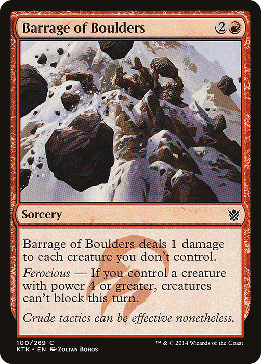 Barrage of Boulders (KTK-100) [Khans of Tarkir] MTG Single Wizards of the Coast