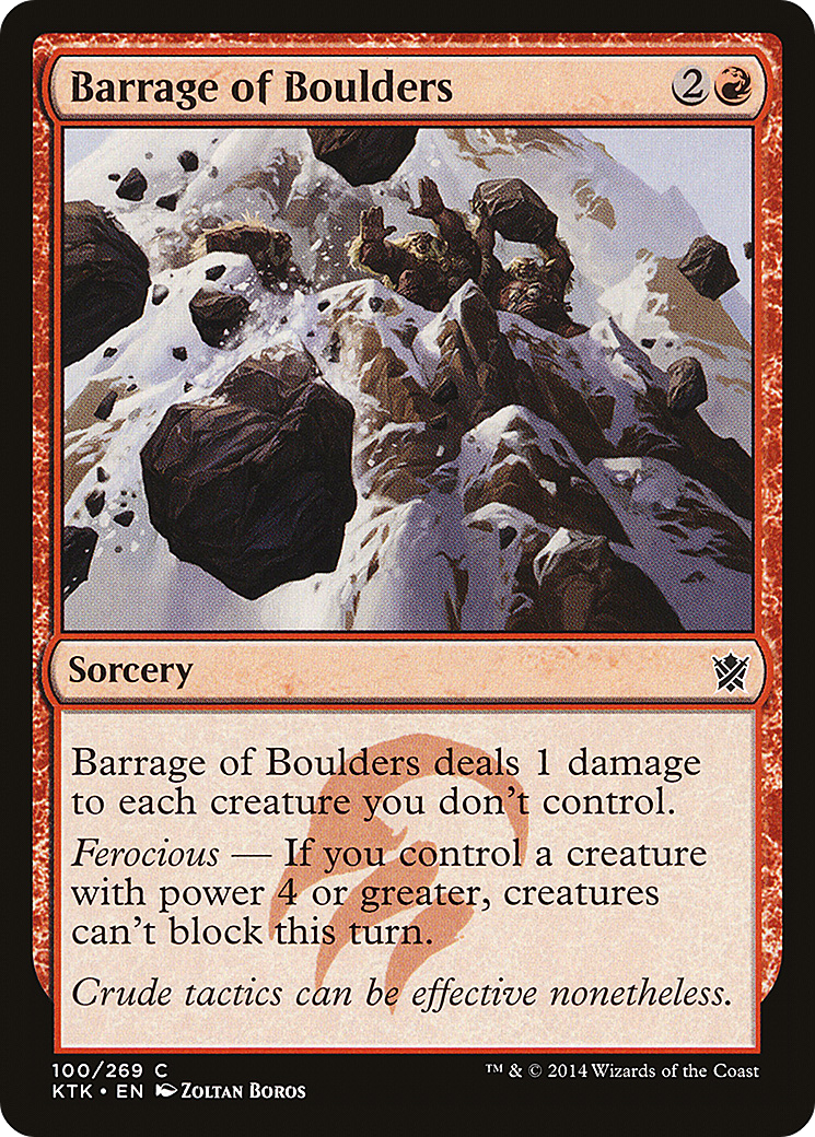 Barrage of Boulders (KTK-100) [Khans of Tarkir] Foil MTG Single Wizards of the Coast