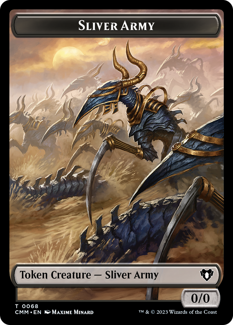 Sliver Army // Sliver Double-Sided Token [Tokens] Commander Masters Tokens MTG Single Magic: The Gathering
