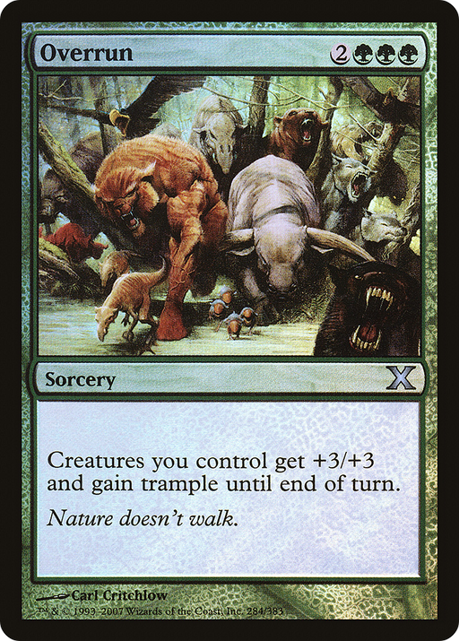 Overrun (10E-284★) [Tenth Edition] Foil MTG Single Wizards of the Coast