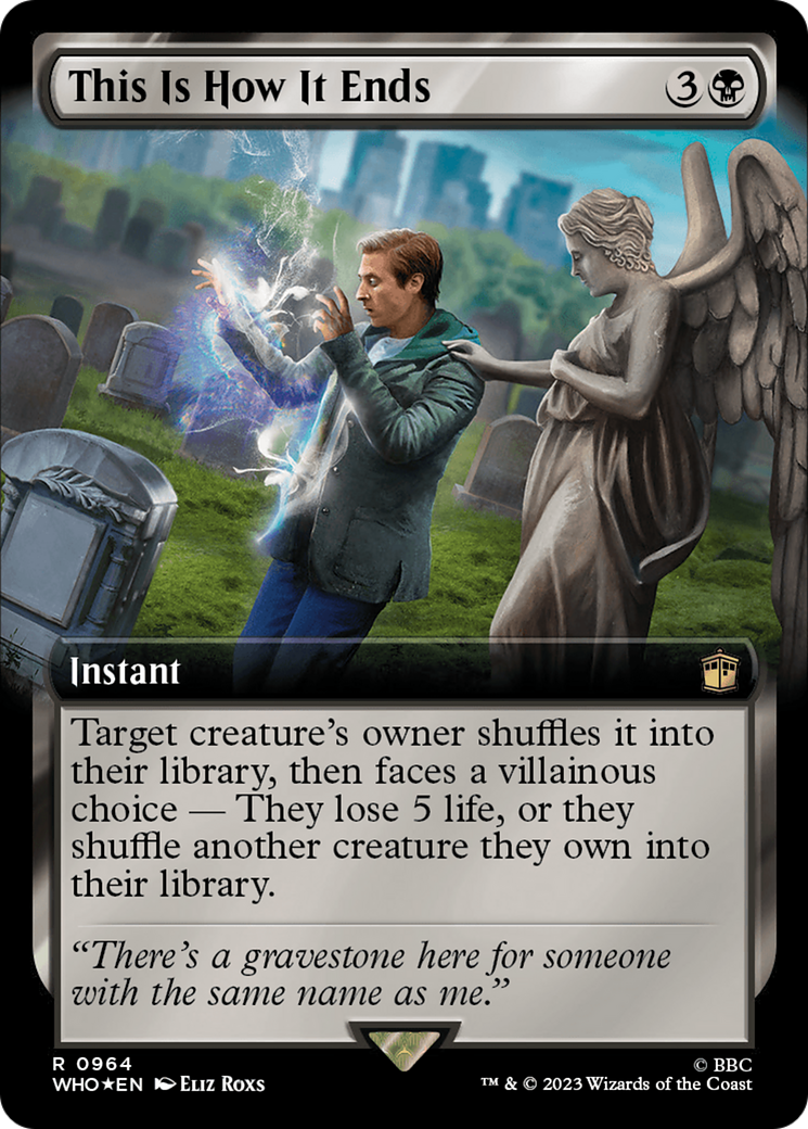 This Is How It Ends (Surge Foil) (WHO-964) [Doctor Who] (Extended Art) Foil MTG Single Wizards of the Coast