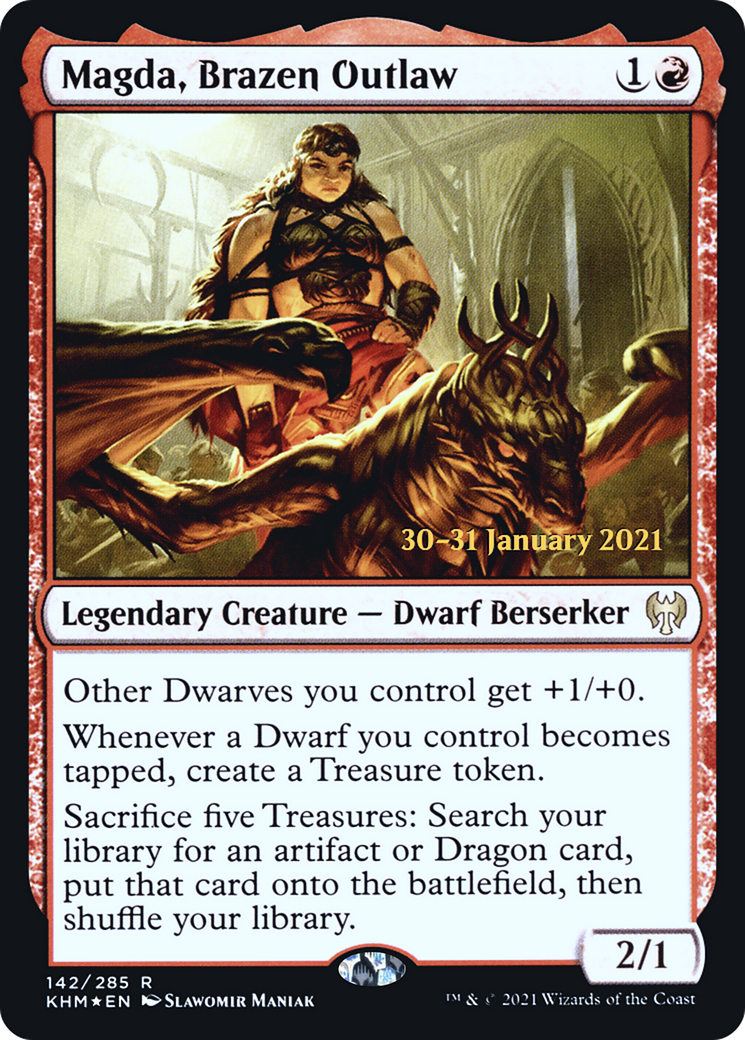 Magda, Brazen Outlaw (PRE-142) [Kaldheim Promos] Foil MTG Single Wizards of the Coast
