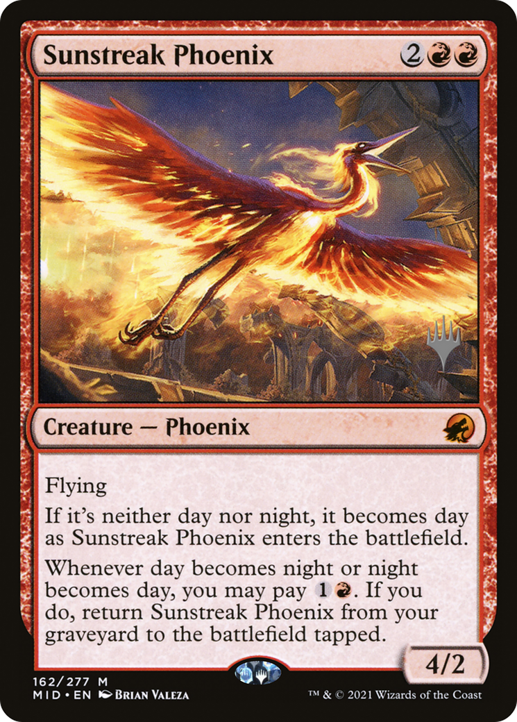 Sunstreak Phoenix (PPMID-162) [Innistrad: Midnight Hunt Promos] Foil MTG Single Wizards of the Coast