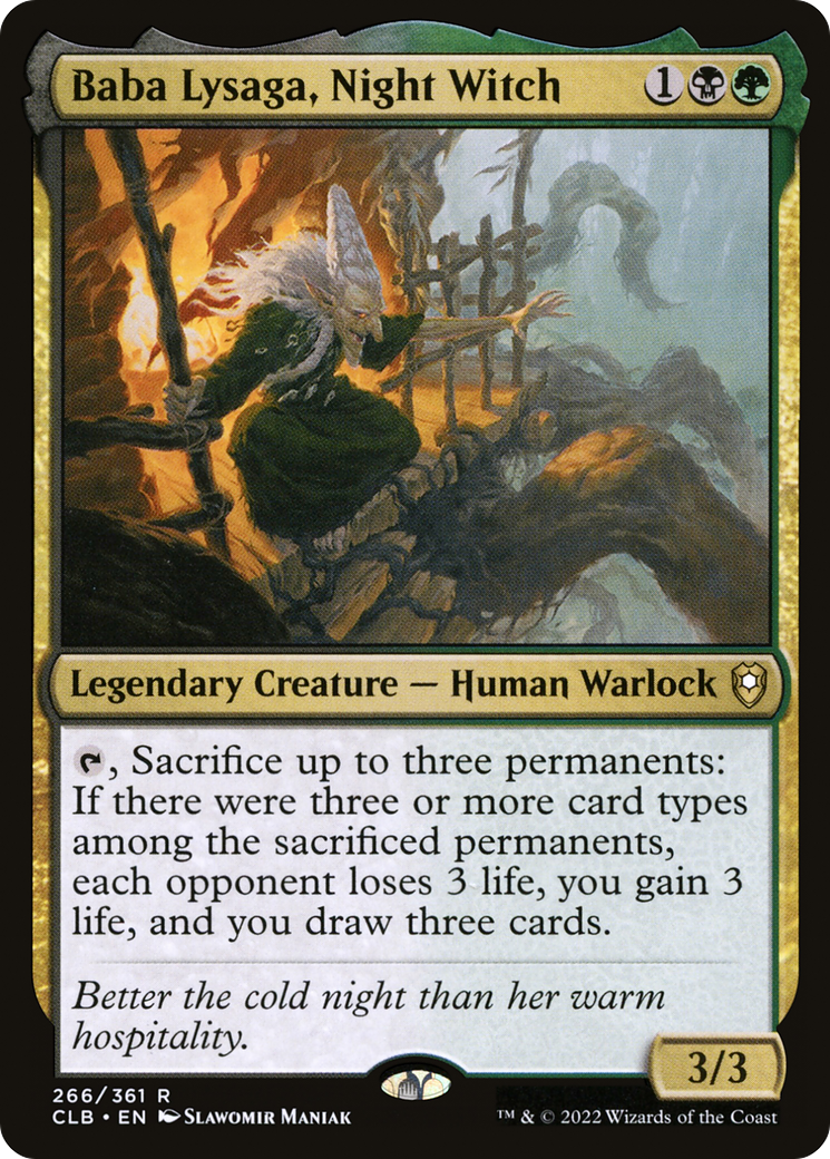 Baba Lysaga, Night Witch (CLB-266) [Commander Legends: Battle for Baldur's Gate] Foil MTG Single Wizards of the Coast