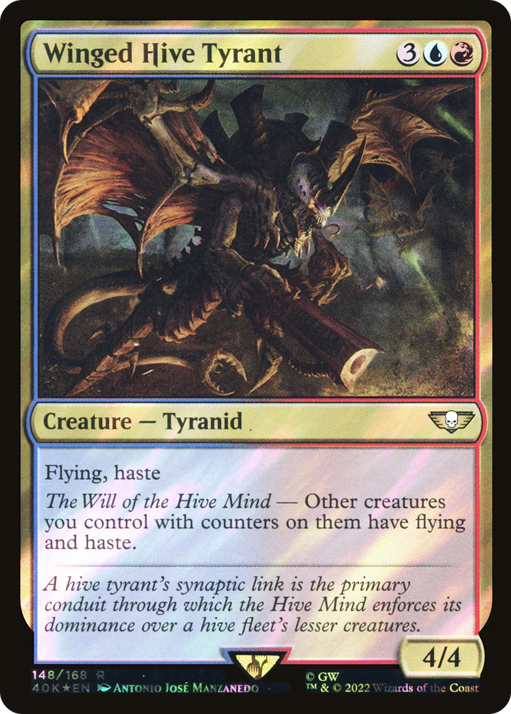 Winged Hive Tyrant (40K-148★) [Warhammer 40,000 Commander] Foil MTG Single Wizards of the Coast