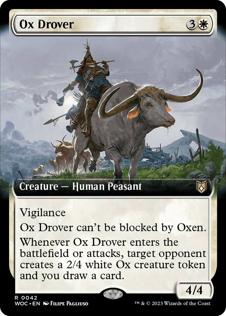 Ox Drover (WOC-042) [Wilds of Eldraine Commander] (Extended Art) MTG Single Wizards of the Coast