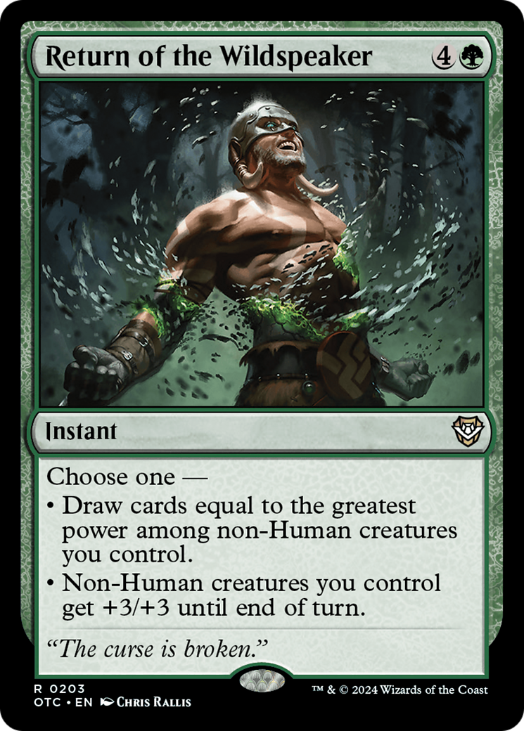 Return of the Wildspeaker (OTC-203) [Outlaws of Thunder Junction Commander] MTG Single Wizards of the Coast