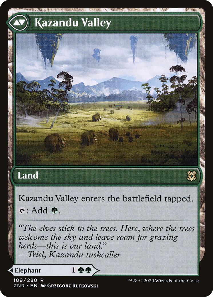 Kazandu Mammoth // Kazandu Valley (ZNR-189) [Zendikar Rising] MTG Single Wizards of the Coast