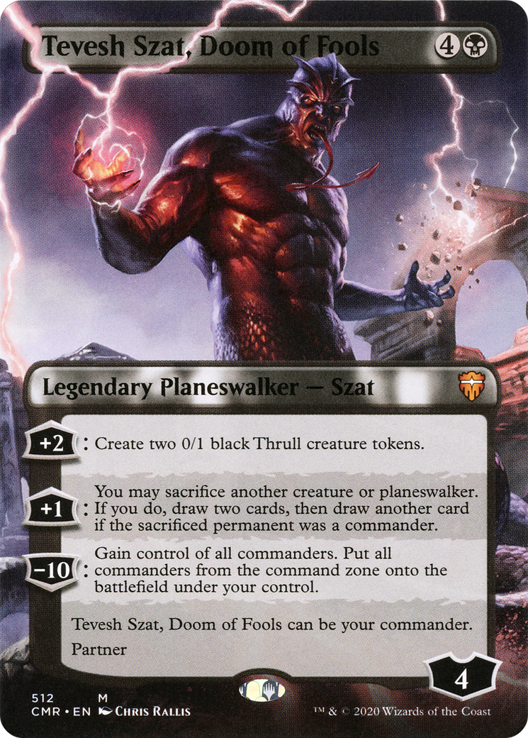 Tevesh Szat, Doom of Fools (CMR-512) [Commander Legends] (Borderless) MTG Single Wizards of the Coast