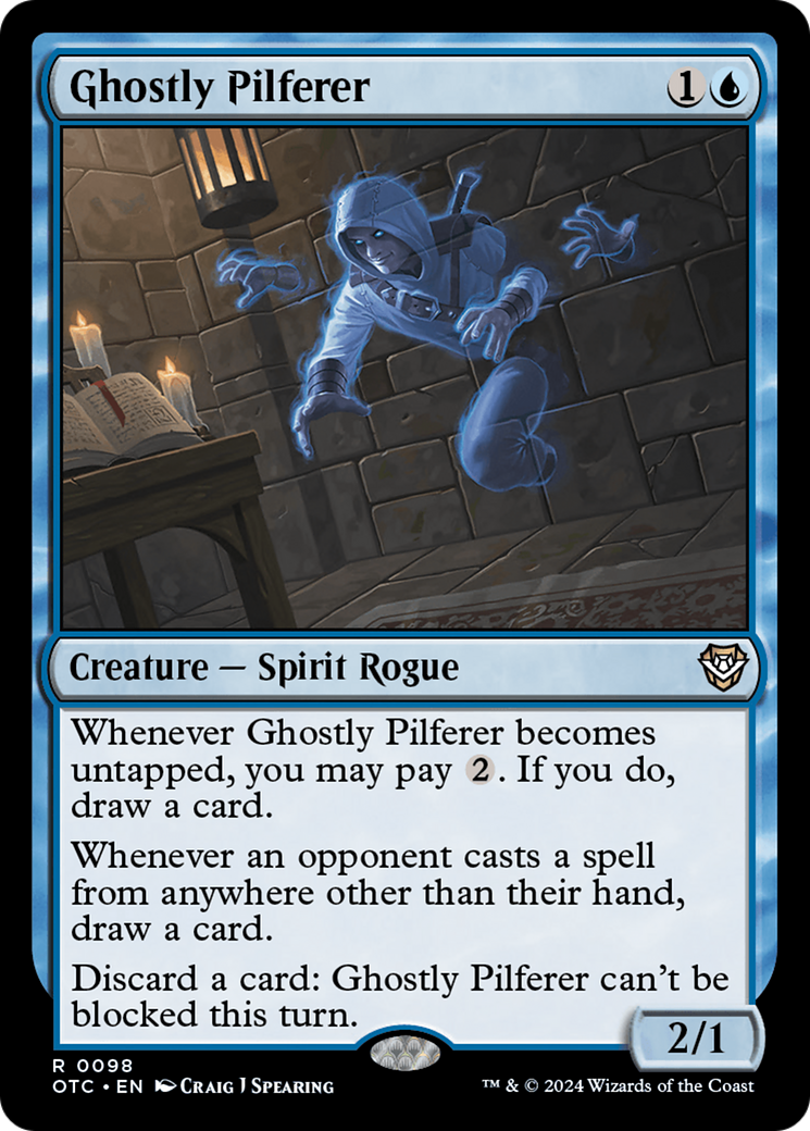 Ghostly Pilferer (OTC-098) [Outlaws of Thunder Junction Commander] MTG Single Wizards of the Coast