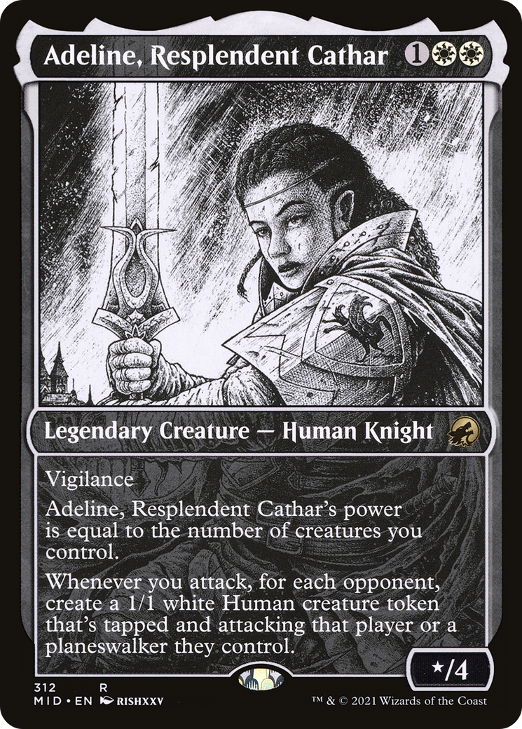 Adeline, Resplendent Cathar (MID-312) [Innistrad: Midnight Hunt] (Showcase) Foil MTG Single Wizards of the Coast