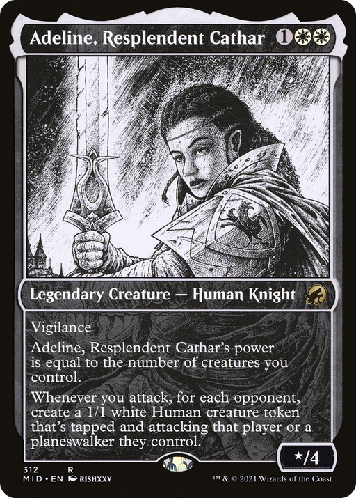 Adeline, Resplendent Cathar (MID-312) [Innistrad: Midnight Hunt] (Showcase) Foil MTG Single Wizards of the Coast
