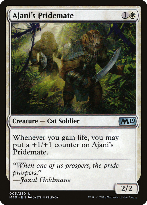 Ajani's Pridemate (M19-005) [Core Set 2019] Foil MTG Single Wizards of the Coast