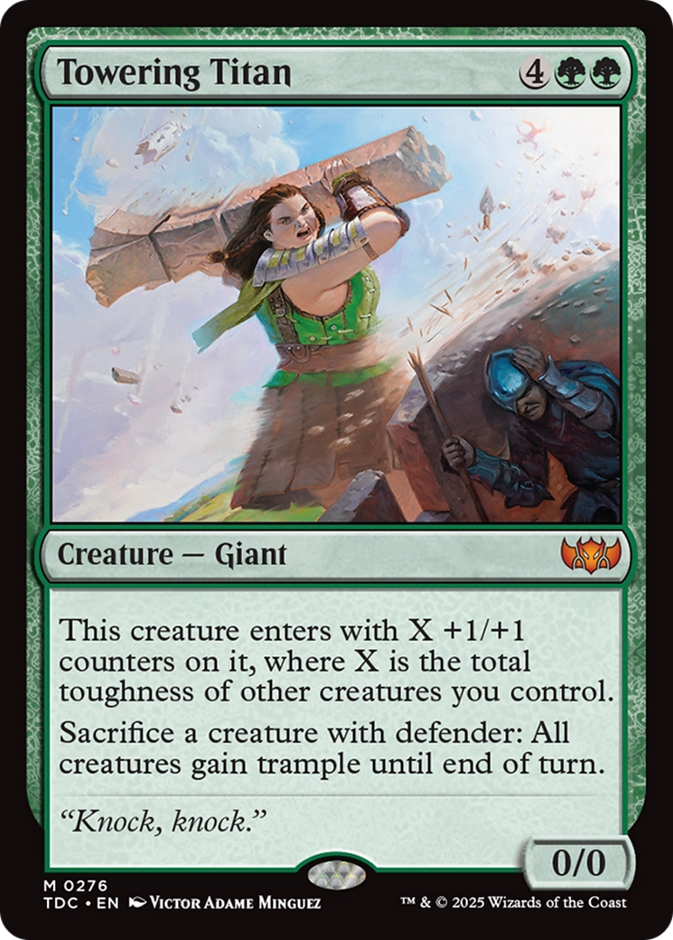 Towering Titan (TDC-276) [Commander: Tarkir: Dragonstorm] MTG Single Wizards of the Coast