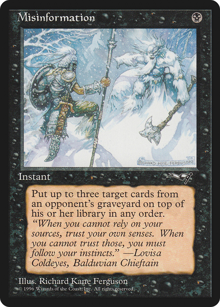 Misinformation (ALL-056) [Alliances] MTG Single Wizards of the Coast