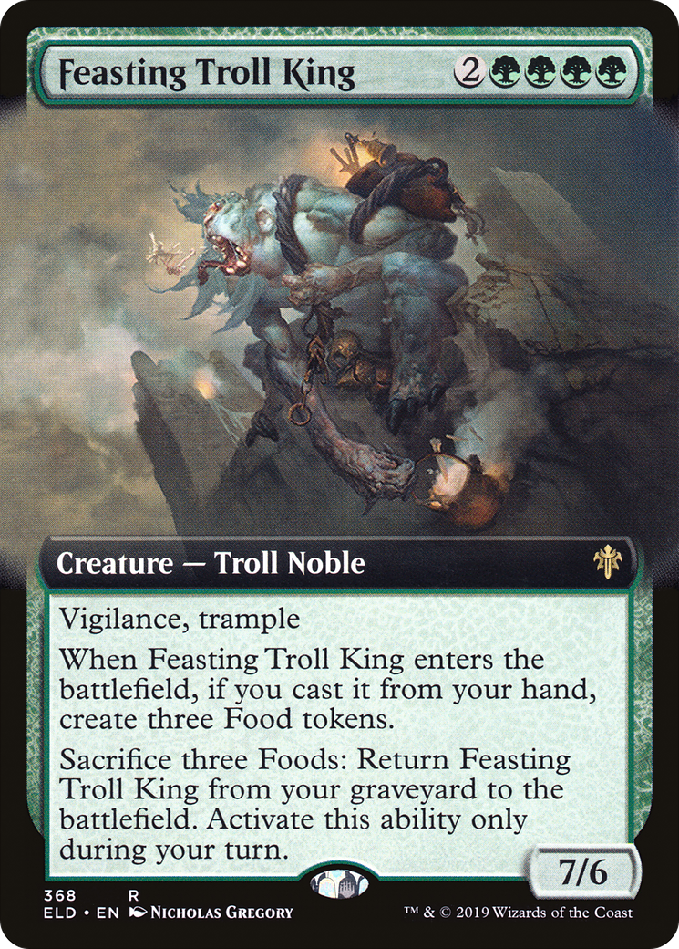Feasting Troll King (ELD-368) [Throne of Eldraine] (Extended Art) Foil MTG Single Wizards of the Coast